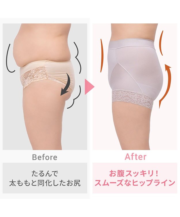 BRADELIS New York 【BRADELIS NewYork peace】すっぽりフィット綿混一分丈ショーツ25 深め 伸縮性抜群 ボーイレッグ ラベンダーグレー