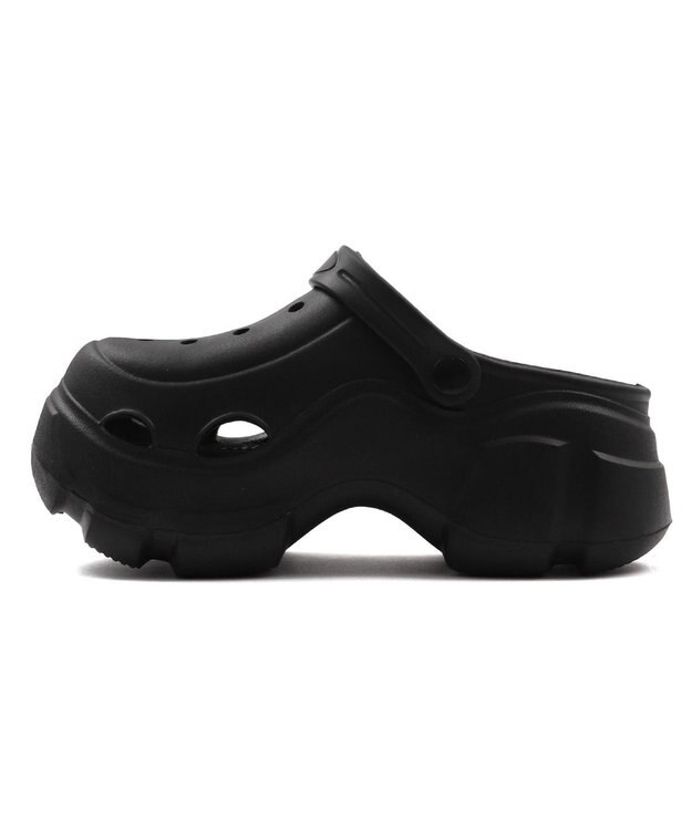 WEGO 【SMLサイズ展開】パーツ付き厚底ラバーサンダル ブラック