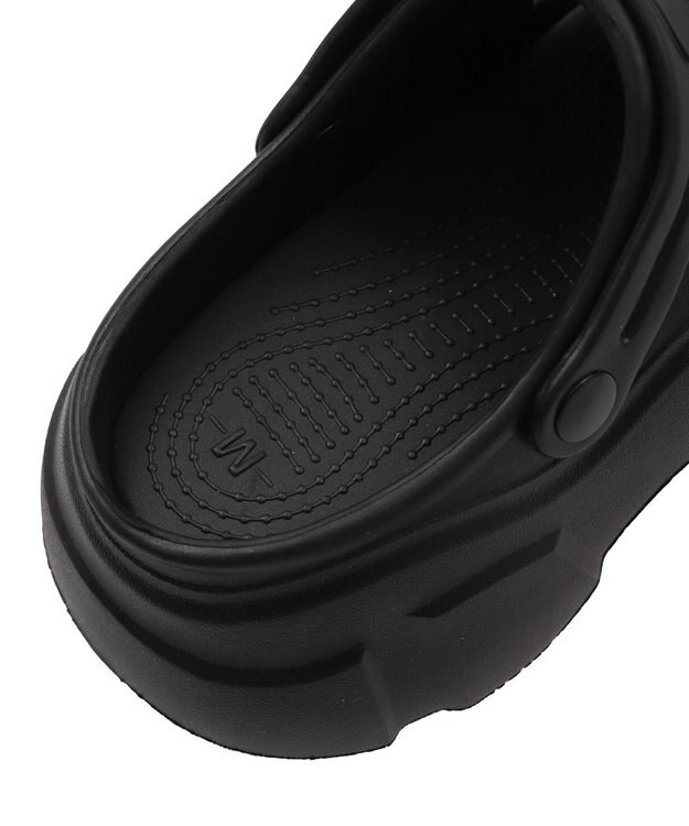 WEGO 【SMLサイズ展開】パーツ付き厚底ラバーサンダル ブラック