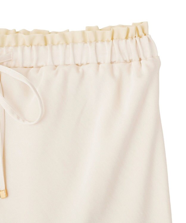 earth music&ecology サテンフリルマーメイドスカート Ecru