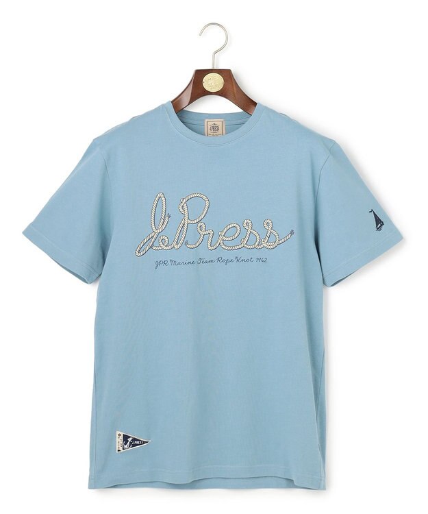 J.PRESS MEN 【NYUZELESS】プリントグラフィック Ｔシャツ サックスブルー系