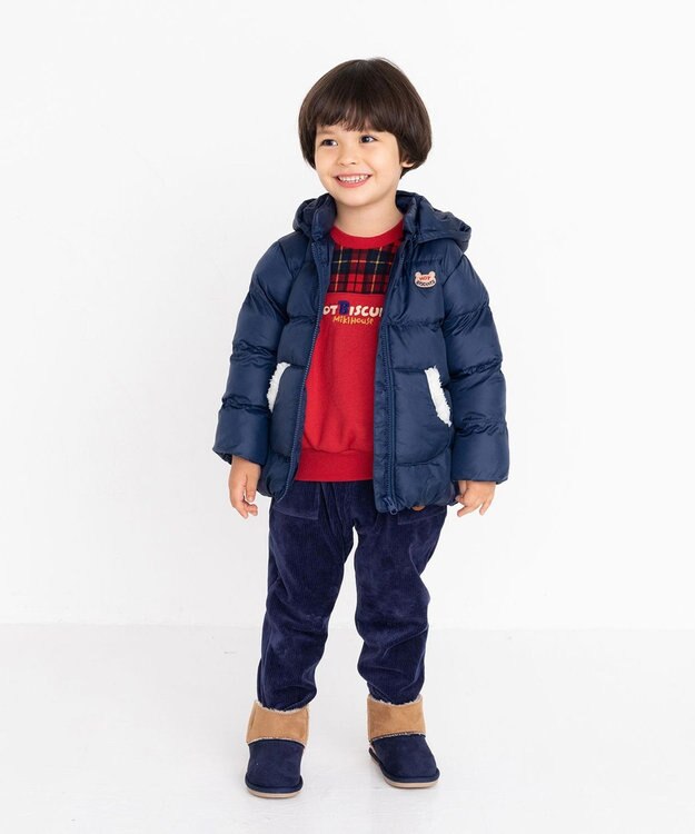 MIKI HOUSE HOT BISCUITS 【80-120cm】 高機能 グースリー素材 中綿ジャンパー 紺