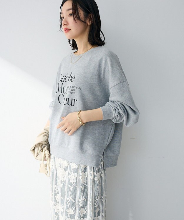 Green Parks オーバーサイズロゴ裏毛プルオーバー Gray Mixture