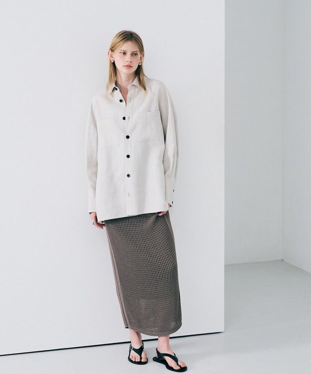 uncrave リヨセルライトリネン BIGシャツ フラックス