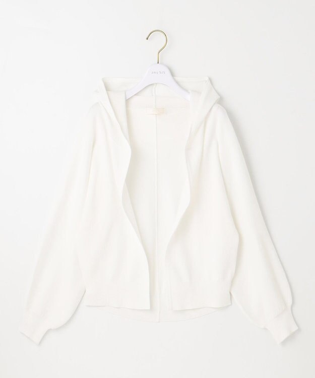 ANY SIS 【接触冷感・UVケア】ニットフーディー カーディガン オフ