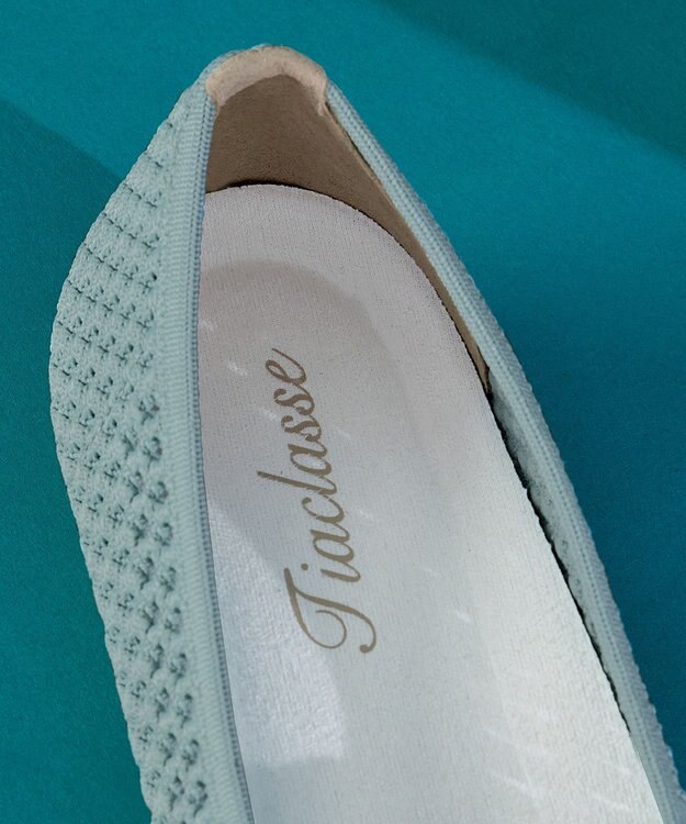 Tiaclasse 【小倉優子さん着用】リボンニットフラットパンプス ミント