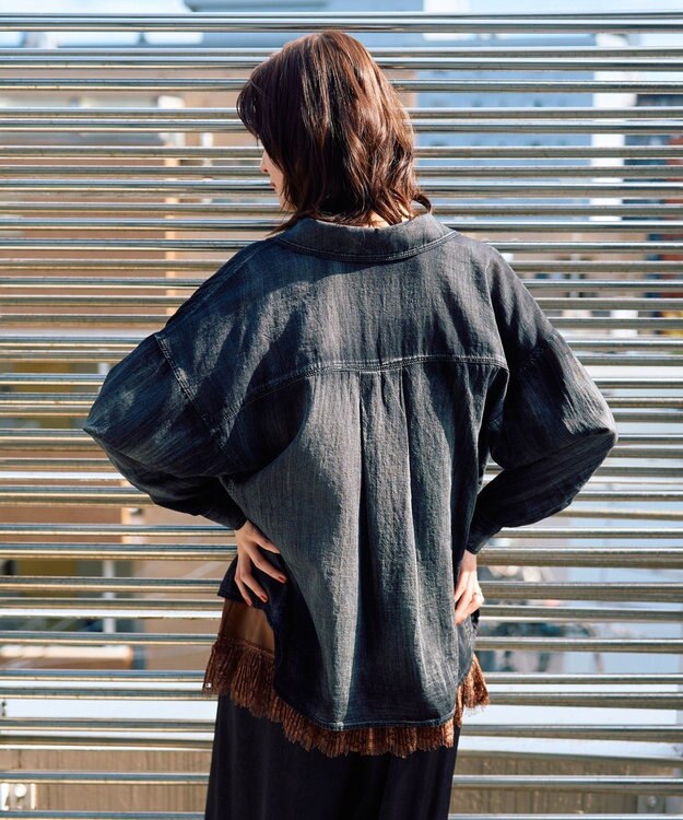 YECCA VECCA シアーデニムシャツ Black