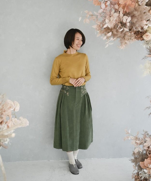 muuc 〈洗えるニット〉〈肌に優しいニット〉〈コットン＆カシミヤ〉〈通年着られるニット〉14Gハイゲージニットプルオーバー イエロー