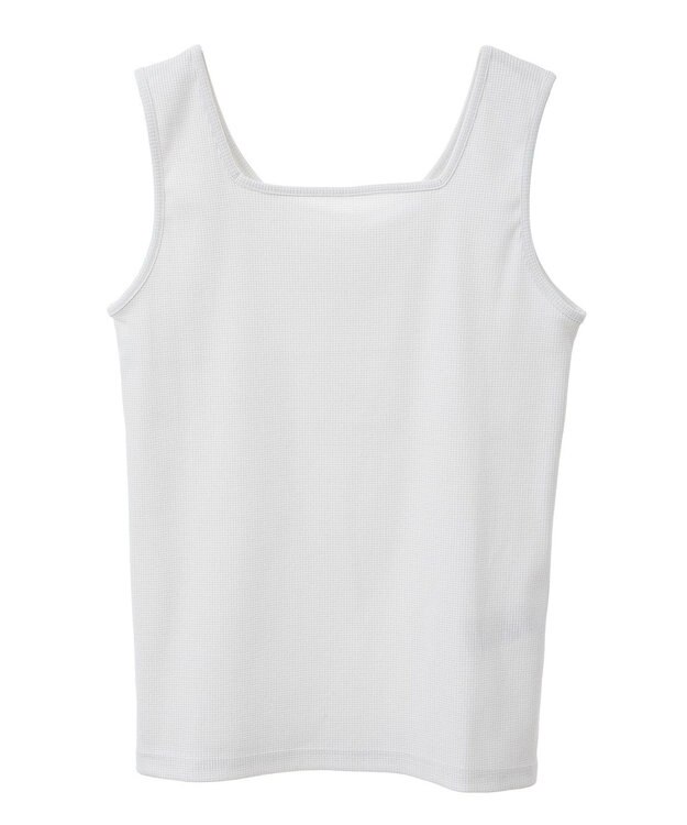 Green Parks 前後２Ｗａｙ　ラメリブタンクトップ White