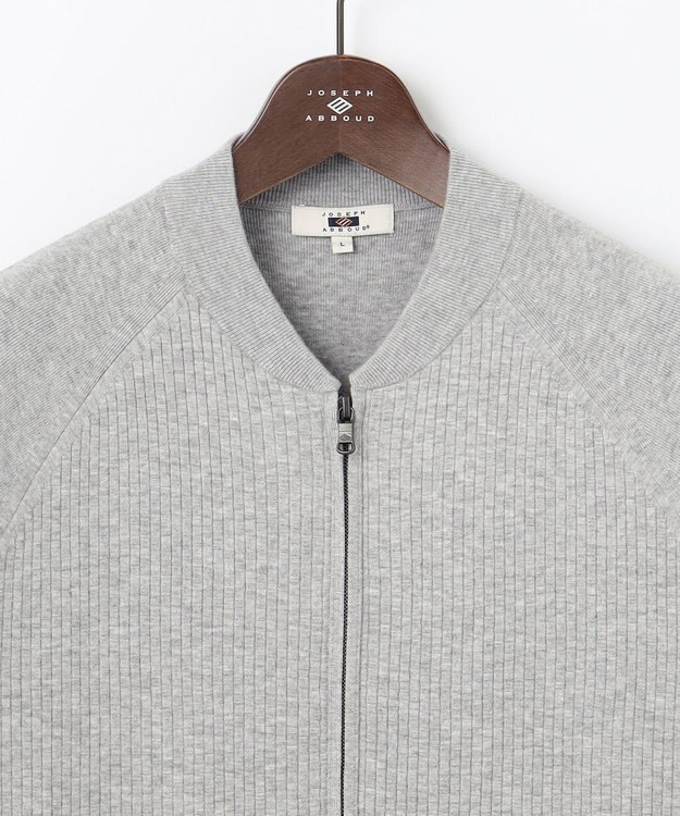 JOSEPH ABBOUD 【チクチクしない/洗える/3シーズン対応】ＳＮＯＷＹボーダー ニットブルゾン ライトグレー系