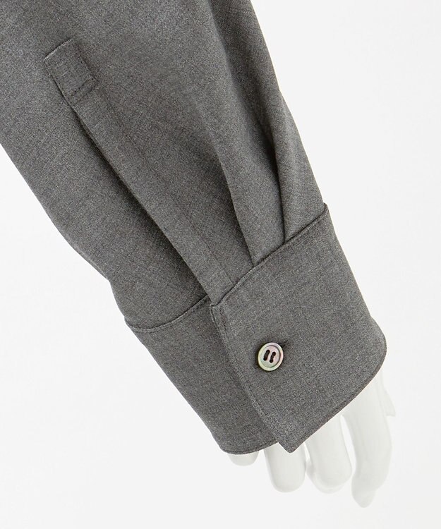 23区 L 【エステータ】ウールトロドライストレッチ カシュクールシャツ ワンピース グレー系