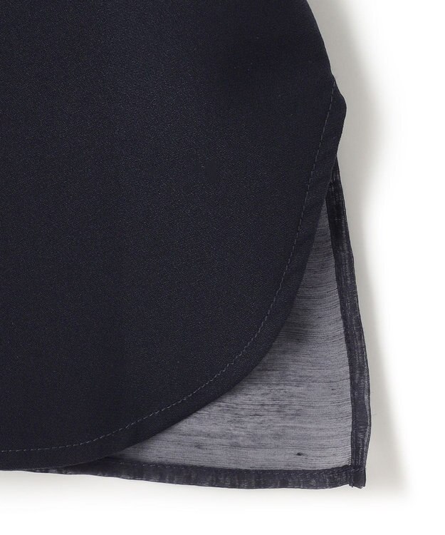 23区 S 【洗える/好評につき新色追加】ストレッチジョーゼットリブコンビ バックデザイン カットソー ネイビー系