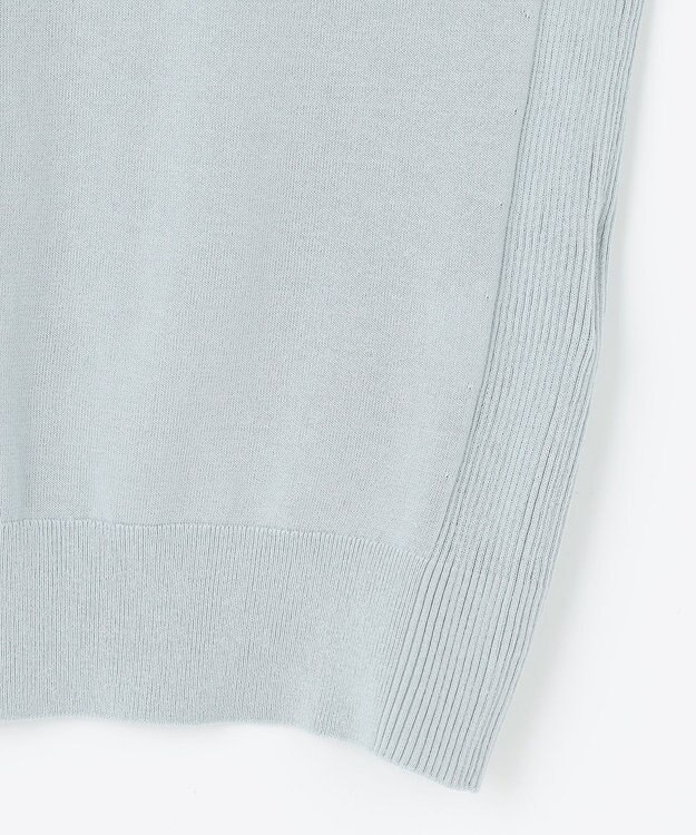 J.PRESS LADIES 【洗える・抗菌防臭】コットンアセテート クルーネック カーディガン シーブルー系