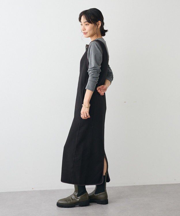 CRAFT STANDARD BOUTIQUE Uネックジャンパースカート Black