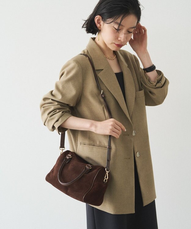 russet  スエード2WAYミニボストンバッグ(CE-1570-WEB) D.Brown