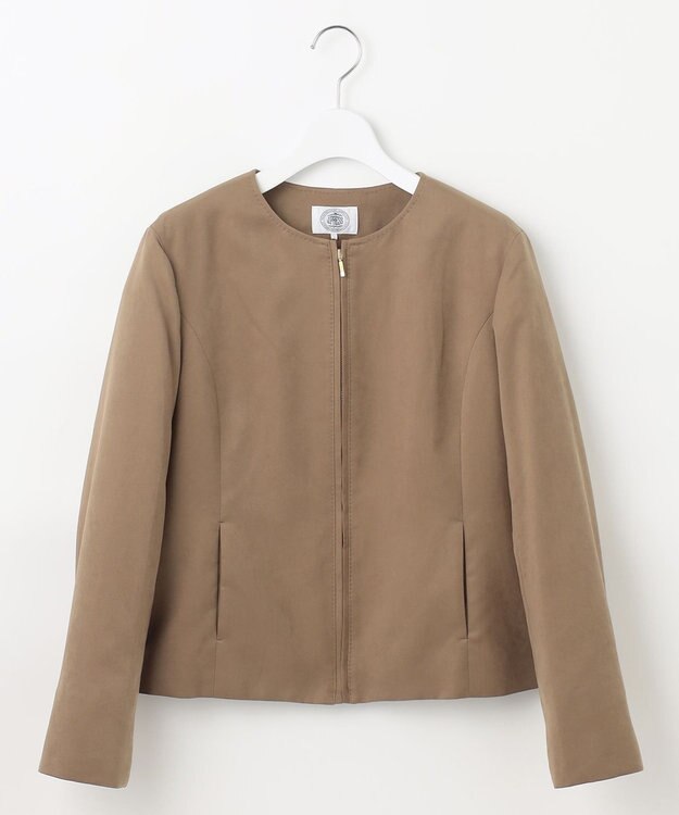 J.PRESS LADIES L 【洗える】シルセームスエード ブルゾン モカ系