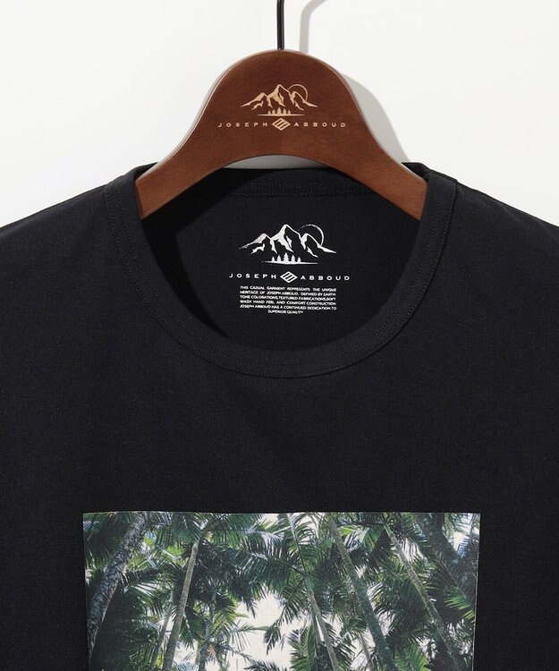 JOSEPH ABBOUD MOUNTAIN 【吸水速乾/消臭性】デオドライ天竺 フォトプリント Ｔシャツ ブラック系6