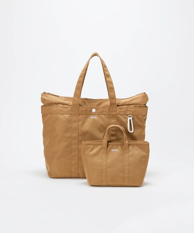 TOPKAPI 【Breath TOPKAPI】CHILLGO 保冷バッグ付き ナイロン トートバッグ L / 撥水 ベージュ