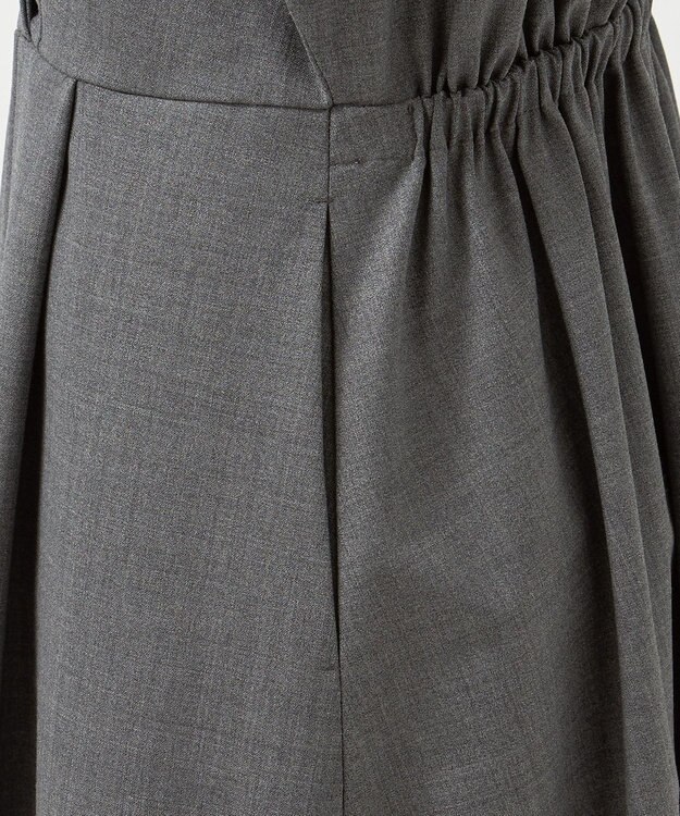 23区 L 【エステータ】ウールトロドライストレッチ カシュクールシャツ ワンピース グレー系