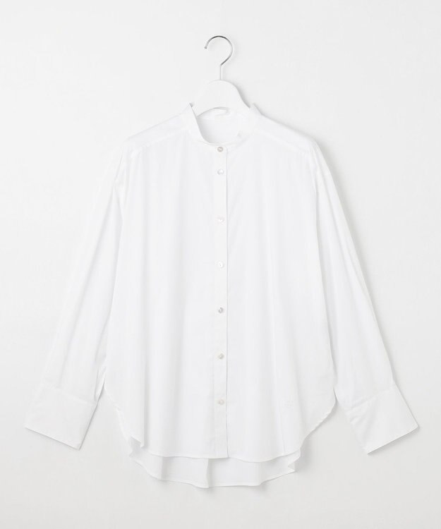 自由区 【スタイリストコラボ・洗える】SOMELOSバンドカラー シャツ ホワイト