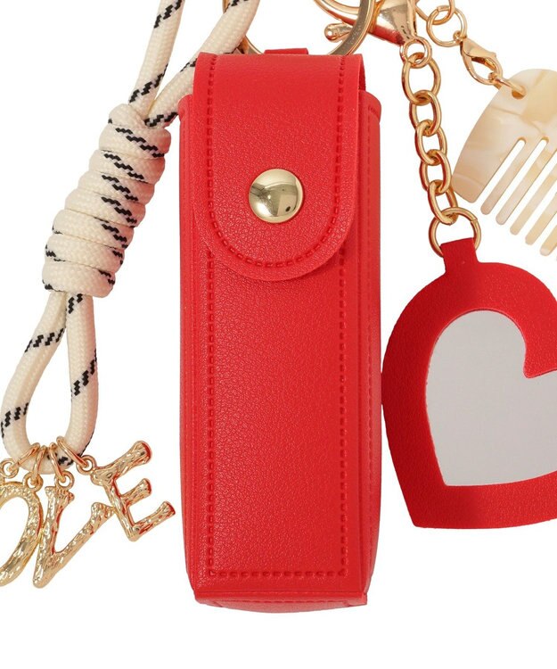 earth music&ecology リップケース付きマルチハートチャーム Red