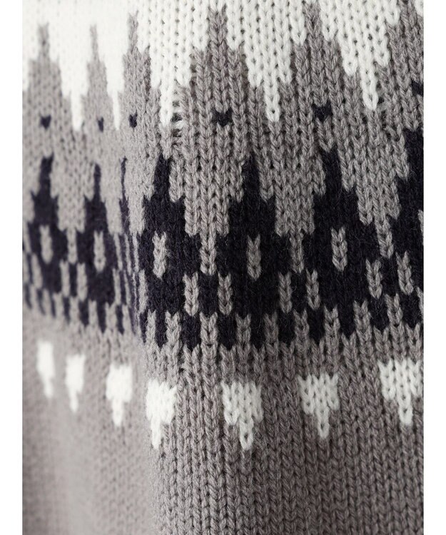 CRAFT STANDARD BOUTIQUE 【男女兼用】求心柄クルーネックニット Gray Mixture