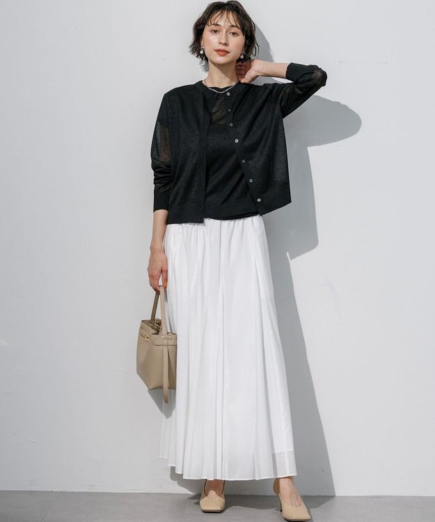 23区 L 【先行予約/WEB&一部店舗限定カラーあり】シアードット フレンチスリーブ ニット ブラック系