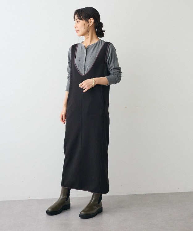 CRAFT STANDARD BOUTIQUE Uネックジャンパースカート Black