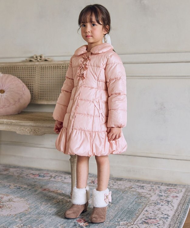 ANY KIDS 【フード取り外し/洗濯機可能】Aラインコート ピンク