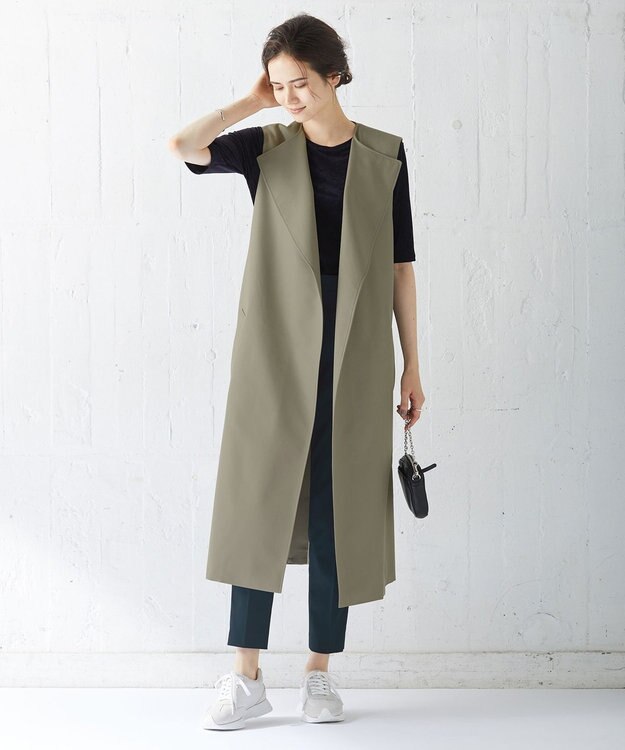 ICB L T/Cシャンブレーツイル 3WAYコート アッシュカーキ系