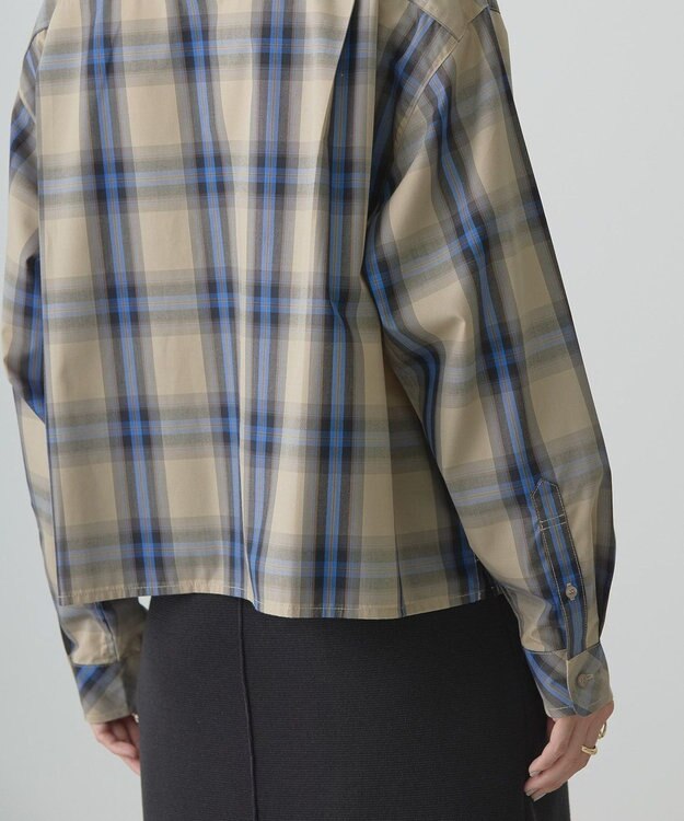 AMERICAN HOLIC イージーケアショート丈チェックシャツ Beige