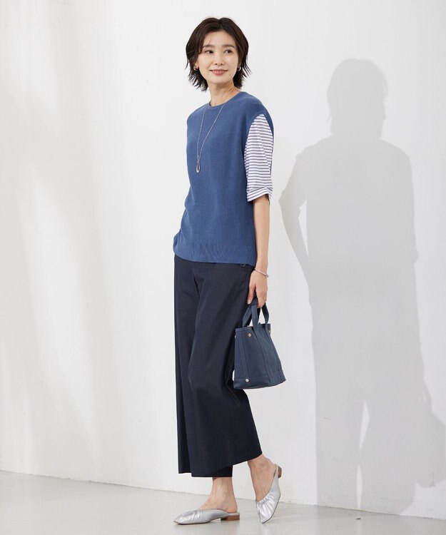 J.PRESS LADIES オーバルドロップ ネックレス シルバー系