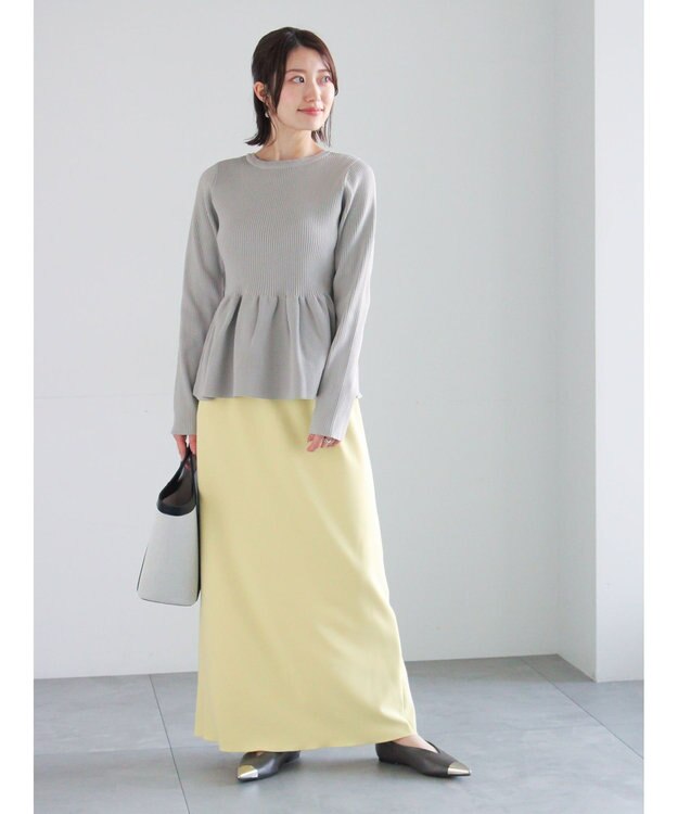 Te chichi ストレッチジョーゼットナロースカート《2026 spring catalog item》 イエロー