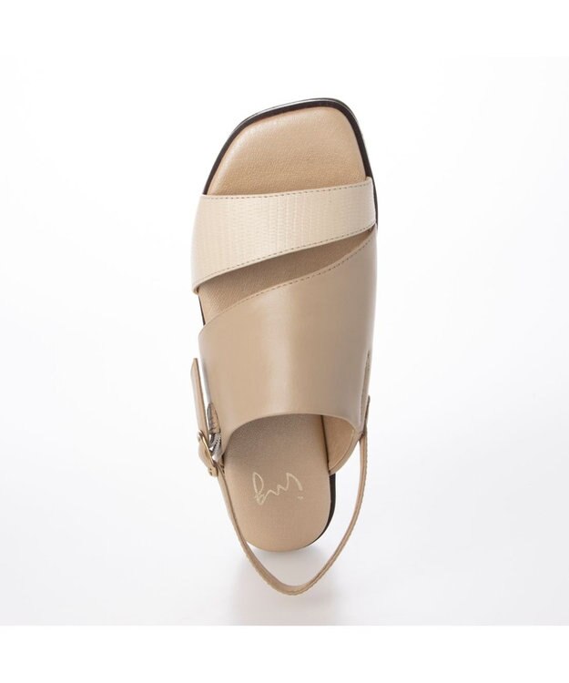 ing <ing>【WEB限定】【３E】ダブルベルトサンダル ベージュカタオシ