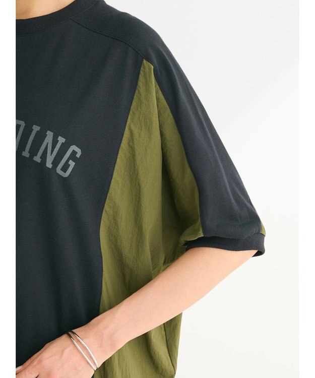 Green Parks ナイロンドッキングロゴチュニック Black