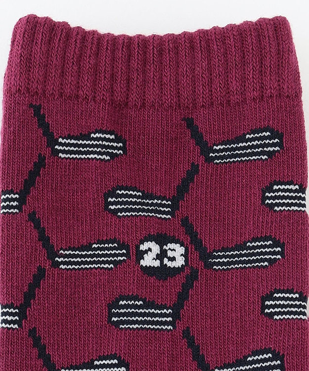 23区GOLF 【WOMEN】クラブ柄 レギュラーソックス オールドローズ系