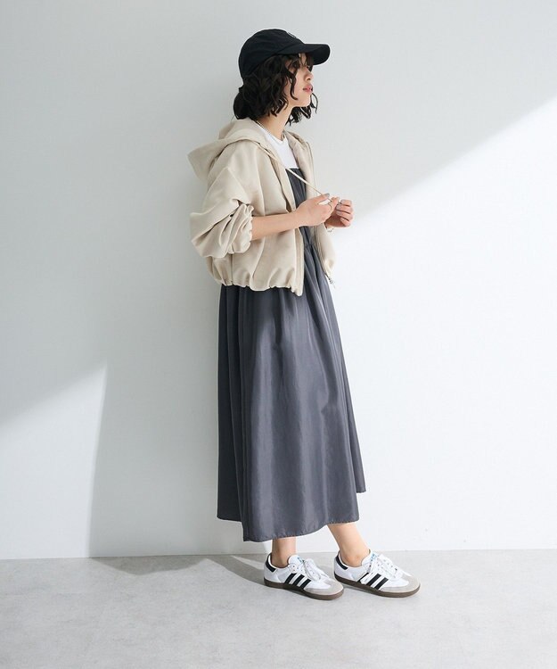 Green Parks シャーリングドッキングワンピース Gray