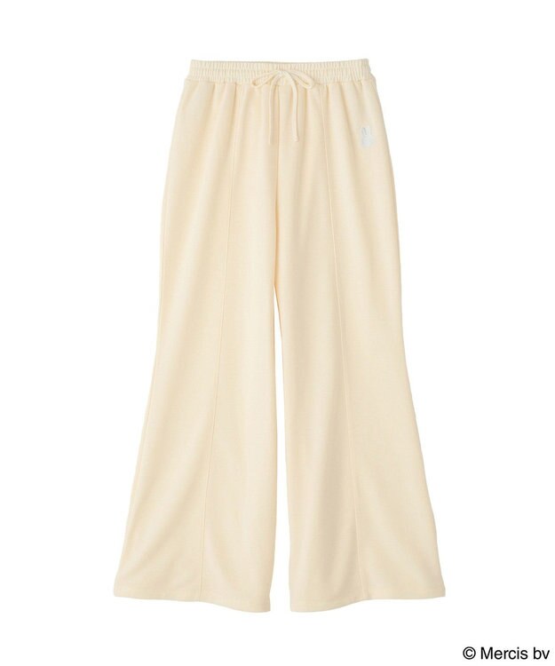 earth music&ecology 【予約】miffy/earth 刺繍スウェットパンツ クリーム