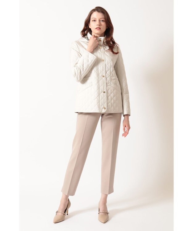 DAKS ライトウェイト フーデッドキルティングブルゾン ホワイト