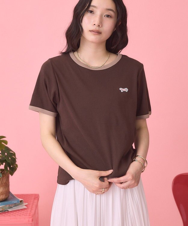 AMERICAN HOLIC 【PENNEY'S】配色リンガーTシャツ Brown