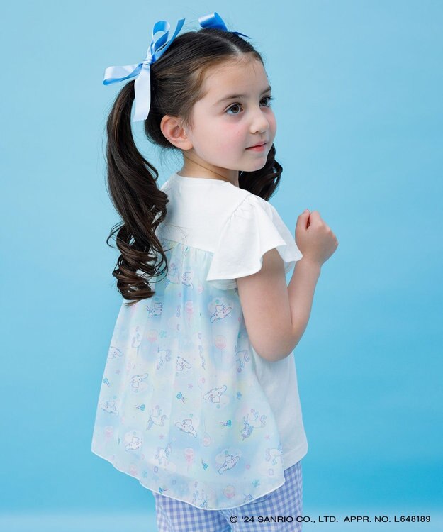 ANY KIDS 【サンリオキャラクターズ×any FAM】バックシャンTシャツ ホワイト×シナモロール