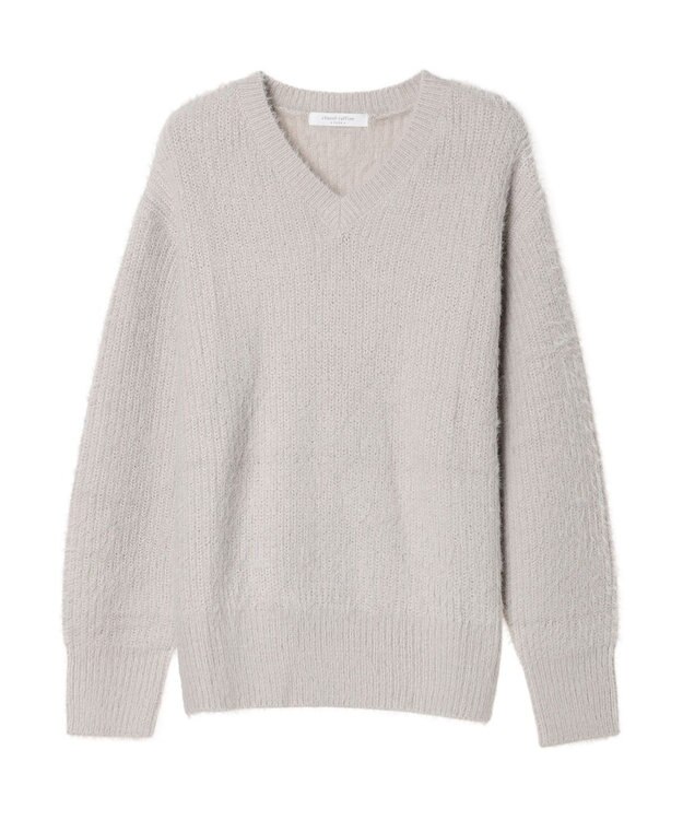 Green Parks フェザーＶネックニットプルオーバー Light Gray