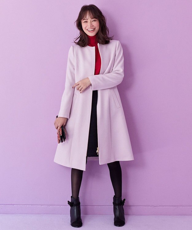 TOCCA MUSE ウールメルトンコート ピンク系