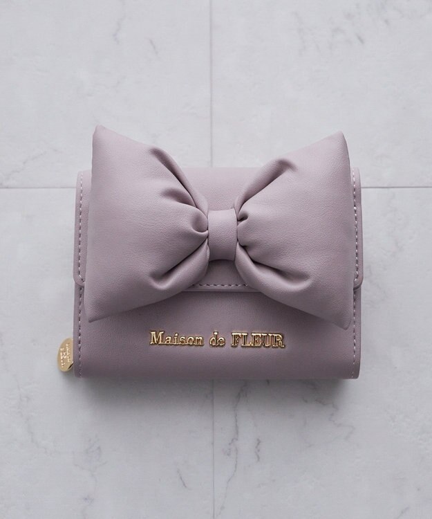 Maison de FLEUR EC限定ボリュームリボンウォレット Lavender