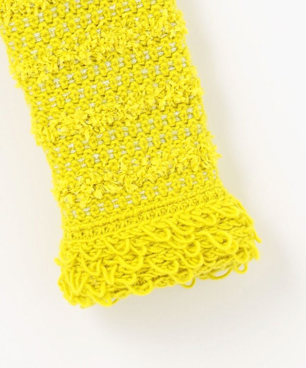 自由区 【カトリエムブーケ】Tweed melange フリンジジャケット イエロー系