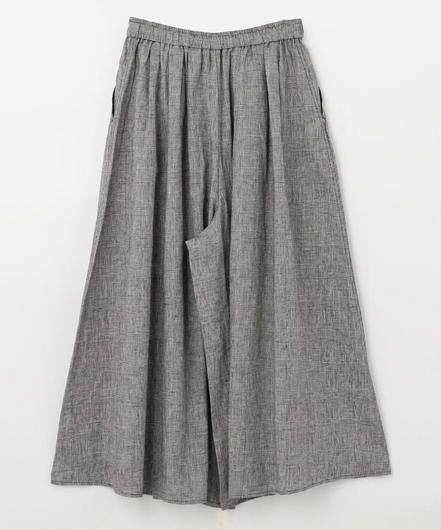 ANY 【接触冷感・UVケア】清涼リネン ガウチョパンツ グレンチェック