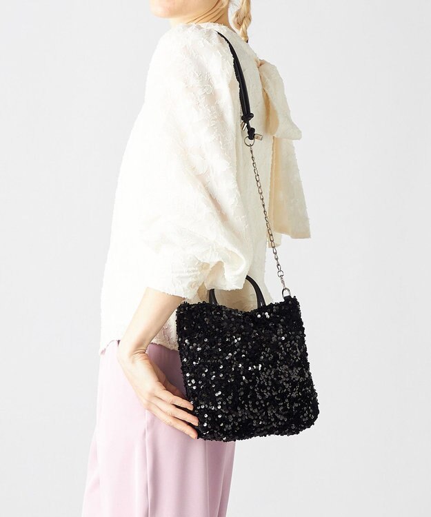 LA BAGAGERIE 【MONICA】スパンコール2WAYミニトート ブラック
