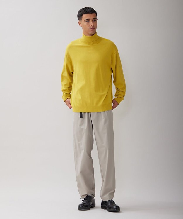 UNFILO MENS スタイリッシュ タートルネック ニット マスタード