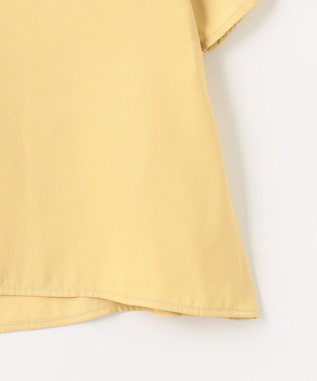 ANY マットサテン袖タックブラウス イエロー