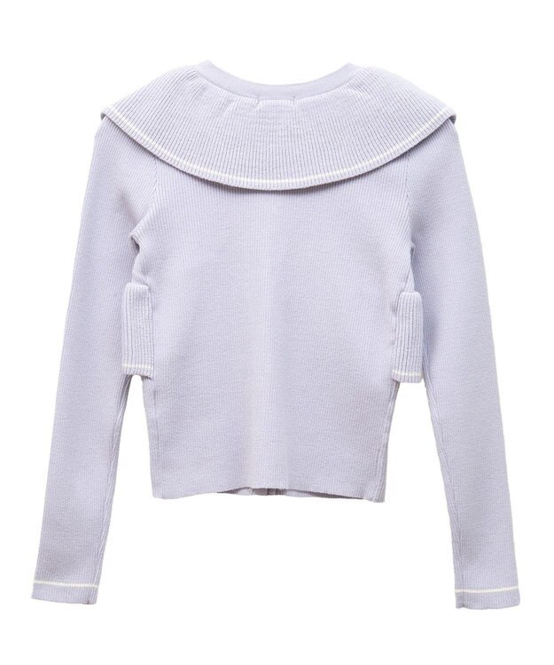 earth music&ecology Ｖネックフリルニットカーディガン Lavender